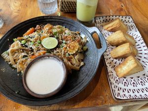 Sesamie and fries tofu  at Pituq Cafe in 