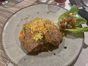 Veggie bake and shrooms  at Pituq Cafe in 