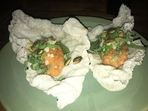 Rice crackers starter  at Pituq Cafe in 