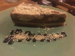 Almond and sesame chocolate cake!!  at Pituq Cafe in 