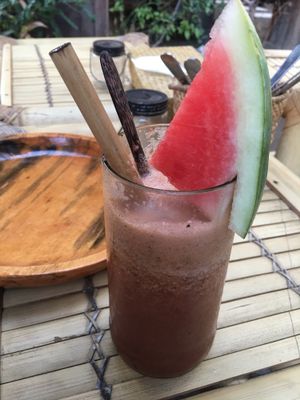 Watermelon smoothie this was my favorite at Pituq Cafe in 