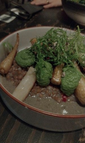 Lentils and parsnip at Organic Vision in Oostende