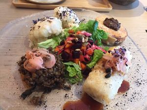 Excellent dish of the day. Everything day you het another surprise on your plate   at Organic Vision in Oostende