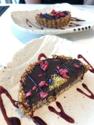 Vegan chocolate quinoa desert  at Organic Vision in Oostende