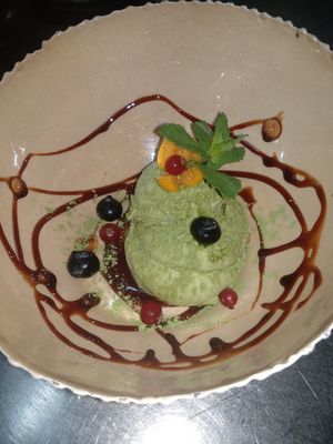 Matcha ice cream at Organic Vision in Oostende