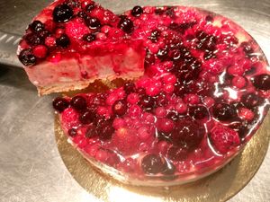 Berry cake at Organic Vision in Oostende