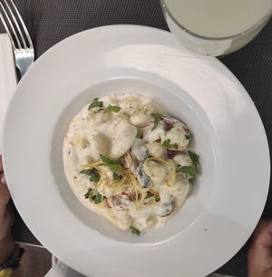 Gnocchi de lima e mostarda at Remedio Santo Campo Alegre in Porto