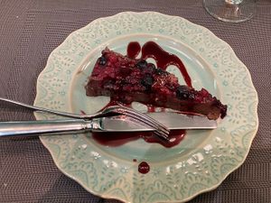 Chocolate cake with berries   at Remedio Santo Campo Alegre in Porto
