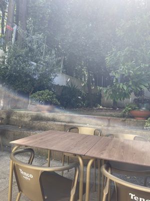 Outside seating are lovely on a sunny day 😎   at Remedio Santo Campo Alegre in Porto