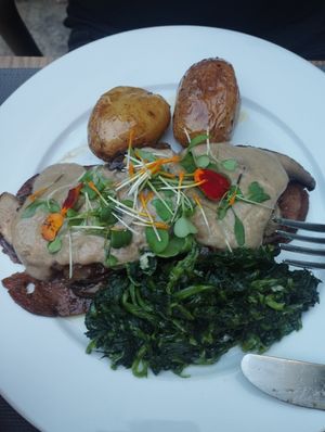 Seitan steak at Remedio Santo Campo Alegre in Porto