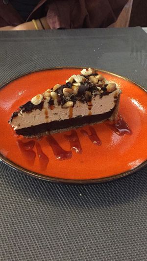 really sweet snickers tarte at Remedio Santo Campo Alegre in Porto