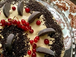 Portuguese coffee infused cookies cake at Remedio Santo Campo Alegre in Porto