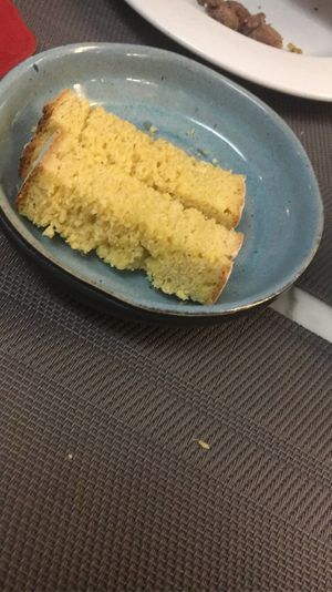 Home made almond  bread/cake  at Remedio Santo Campo Alegre in Porto