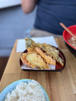 Tempura vegetables for Ramen  at Komatsu Japanese Cuisine in South Hobart