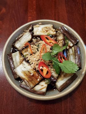 Steamed aubergine starter at Banh Banh in South East London