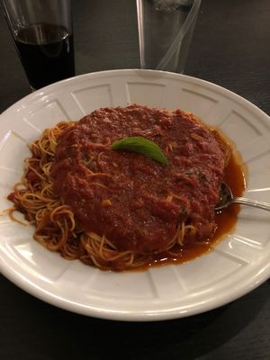 Angel hair marinara off the Vegan Menu  at Anna Marie's in Las Vegas