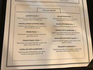 Menu at Anna Marie's in Las Vegas