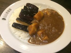 Vegetarian curry with eggplant at Coco Ichibanya - Chuoku in Osaka