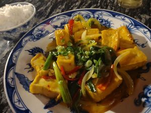 Tamarind tofu. Very good 👍🏽 at Citronella in Hoi An