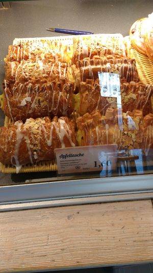 Apfeltasche (pastry with apple inside) at Kamps in Berlin