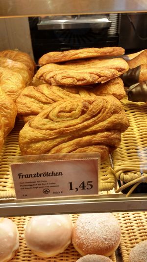 Franzbrödchen (cinnamon pastry) at Kamps in Berlin