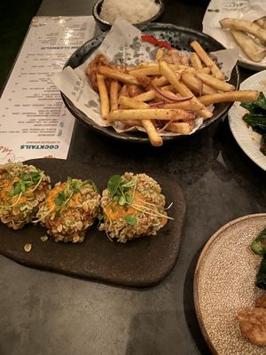 Tofu Nuggets and Vegan Spice Bag  at Merah in Northcote