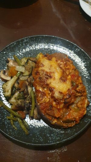 Berenjena rellena con pisto at La Lluna in Valencia