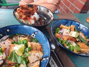 Tofu "Dau Phu" was really good and perfect as a salty treat in the  summer heat. The tofu was well cooked and was not too soggy. at Pho Saigon Street Nudelhaus in Muenster