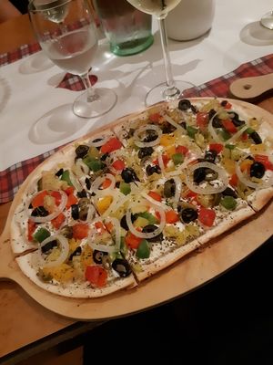 Vegan flammkuchen at Flammerie Alt-Saarbrücken in Saarbrucken