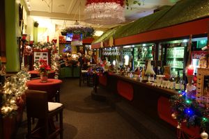 Inside the restaurant during the festive season at Flammerie Alt-Saarbrücken in Saarbrucken