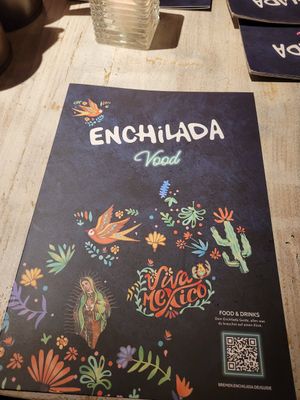Vegane Menükarte at Enchilada in Bremen