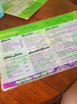 Menu  at Cacao Flow in Jimbaran