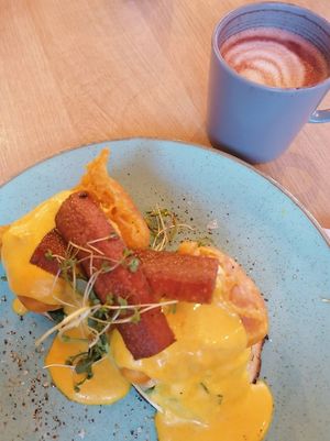 Vegan eggs Benedict at Birdhouse in Sheffield