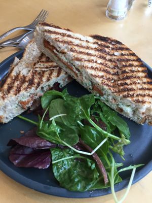 Vegan McCunesmith sandwich at McCune Smith Cafe in Glasgow