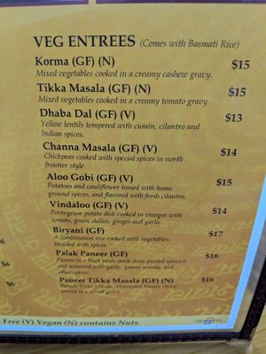 V for vegan! at Hari Om in Fairbanks