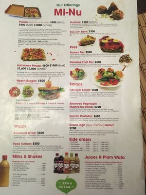 Menu at Mi Hungry in Ocho Rios