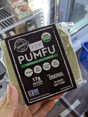 Pumpkin seed tofu alternative! at The Vegan Grocery Store in North Tonawanda