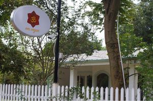 From the outside  at Om Vegan Garden in Hanoi