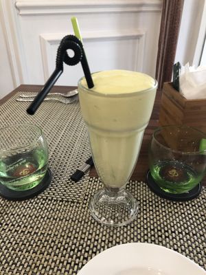 Avocado and sour sop smoothie  at Om Vegan Garden in Hanoi