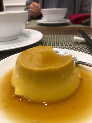 vegan caramel pudding  at Om Vegan Garden in Hanoi