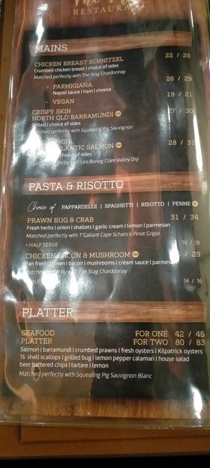 Menu at Caboolture Sports Club in Morayfield