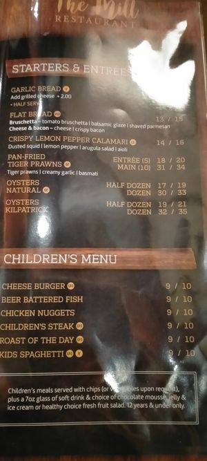Menu at Caboolture Sports Club in Morayfield