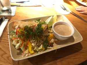 Vegan spring rolls (was two ?)  at Caboolture Sports Club in Morayfield