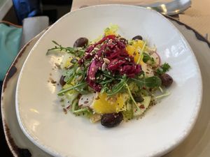 Salad with oranges, cabbage and olives  at Les Maduixes in Valencia