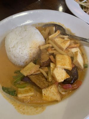 Red curry made vegan  at My Thai Kitchen in Roseville