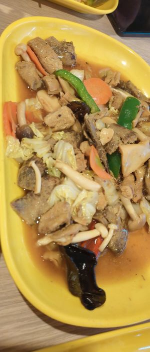 Sliced ginger deer meat at En Hui Vegetarian Food 恩惠素食 - Marsiling in North Singapore