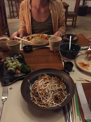 Pad Thai; Rice and Veg Tofu Teryaky at Haiku in Hyderabad