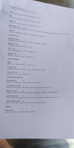 Portstewart York Inn pop up day 1 menu  at Jumon in Belfast