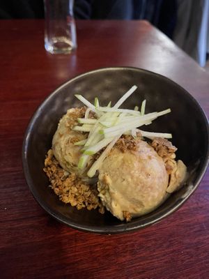 Apple pie ice cream dessert   at Jumon in Belfast