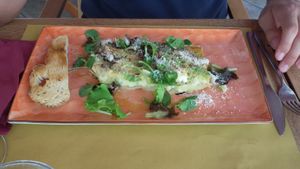 Canelloni (with feta cheese - not vegan and vegetables) at Fiumefreddo Bio in Venice